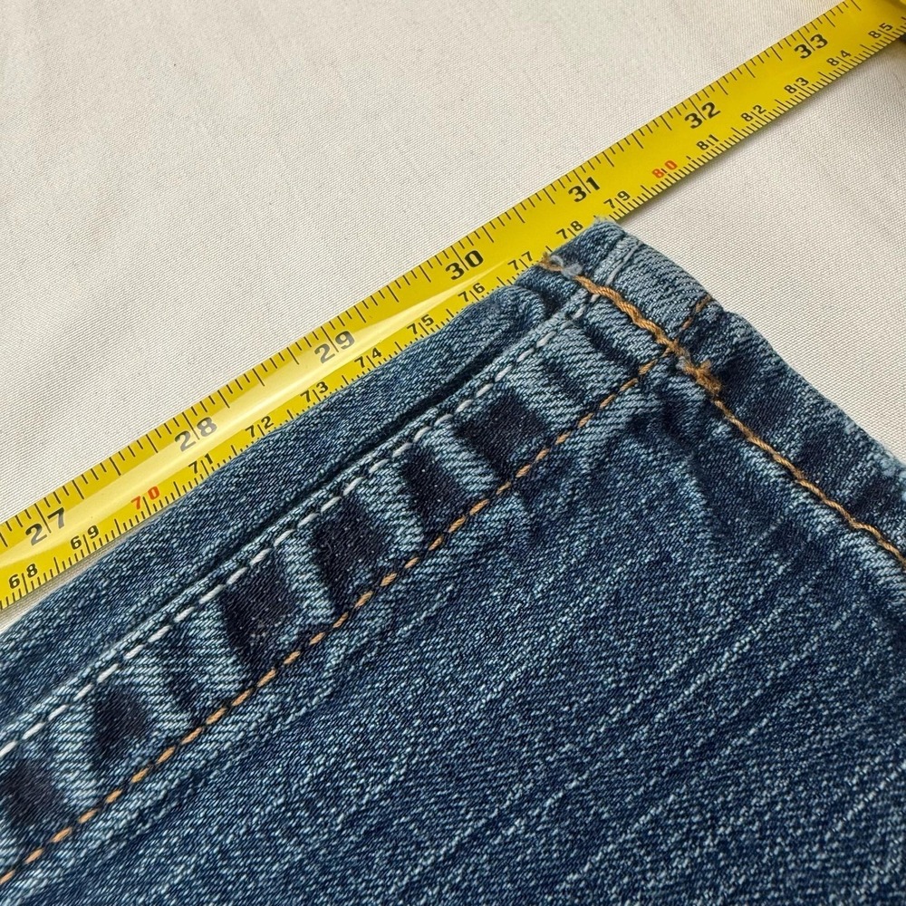 Hurley Jeans Mens 32x32 Blue Medium Wash Regular Bootcut Distressed Embroidered - Picture 7 of 7